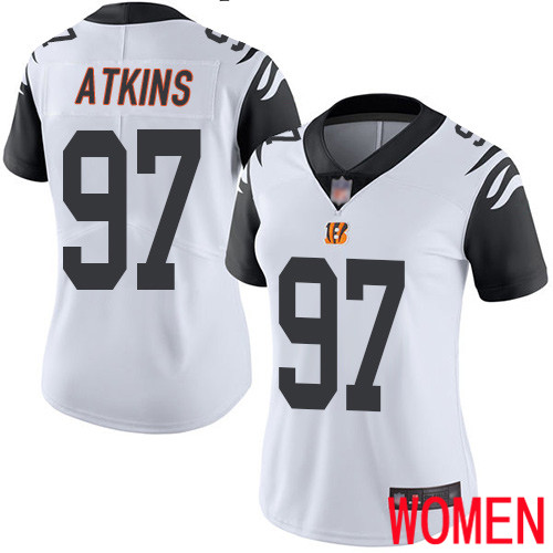 Cincinnati Bengals Limited White Women Geno Atkins Jersey NFL Footballl #97 Rush Vapor Untouchable